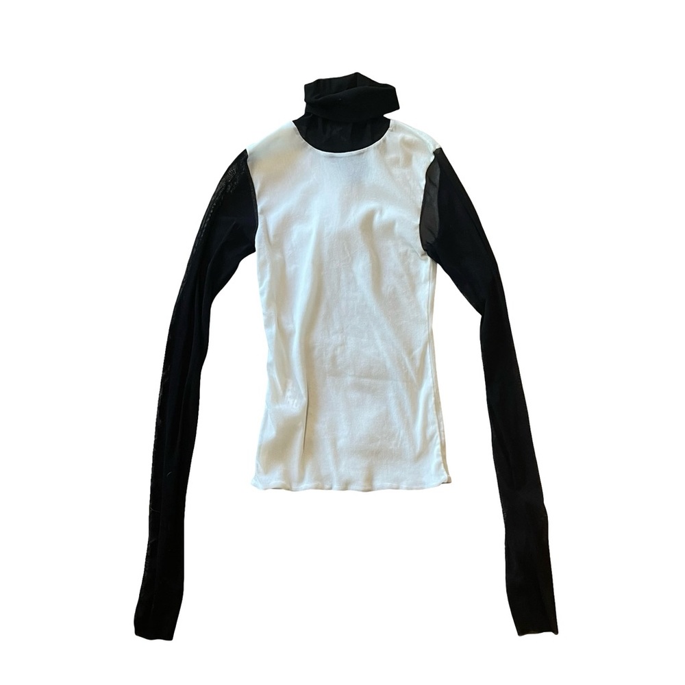 Paola Frani Vintage Funnel Neck Mesh Sweater